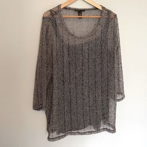 INC woman’s illusions with sparkles 3/4 sleeve top